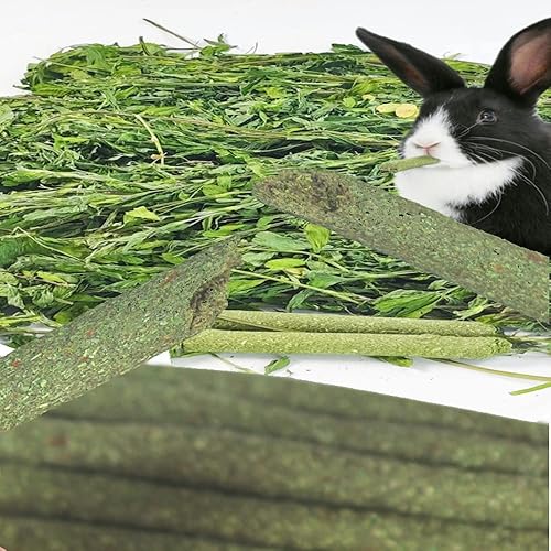 Miniatura 5 de Dbeans Flourithing 5.29 oz 3 tipos de juguetes masticables combinados palos molares dulce bambú rama de manzana Timothy hierba para mascotas