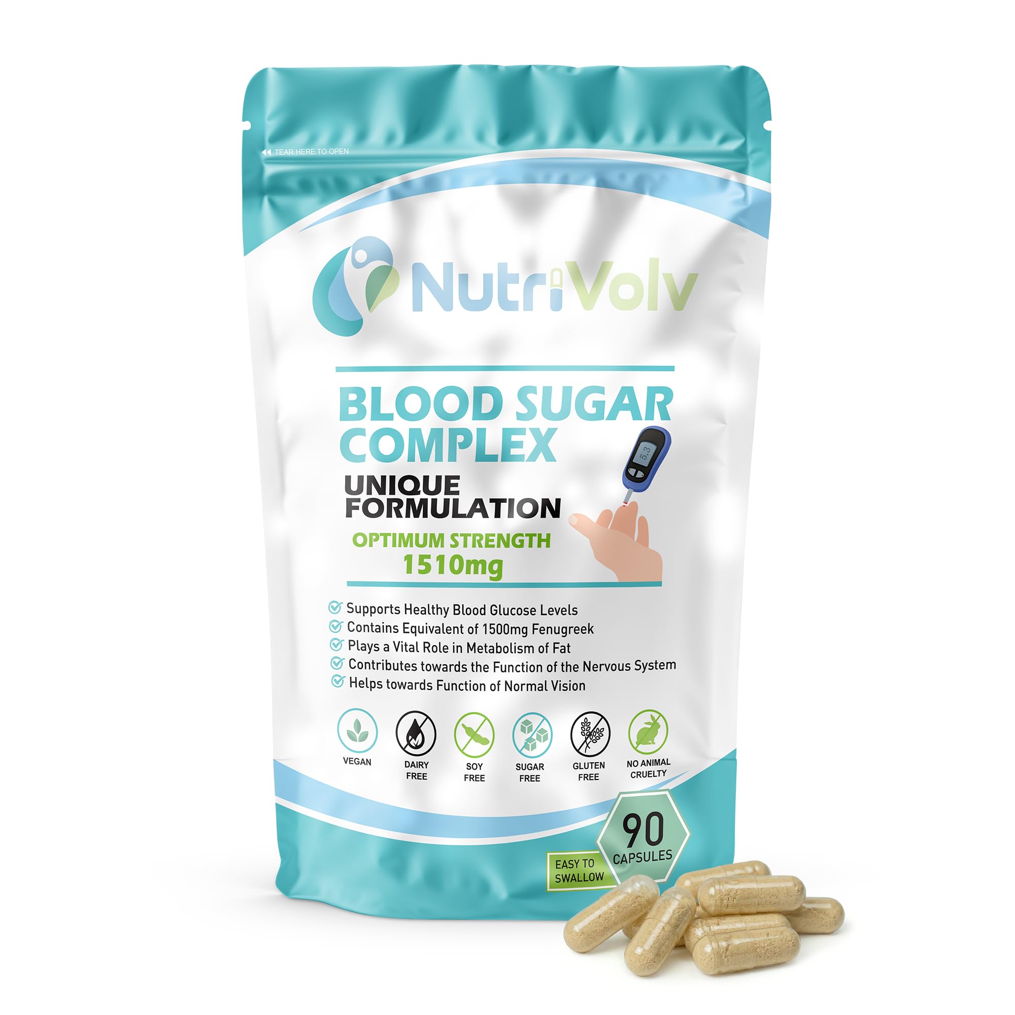 Blood Sugar Complex 1510mg Chromium Picolinate for Blood Sugar Support | Glucose Regulator | | 90 Capsules