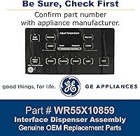 Vista 3 de GE WR55X10859 - Conjunto de dispensador de interfaz OEM original (negro) para refrigeradores GE