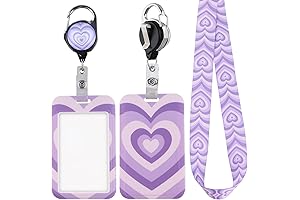 Preppy Purple Lanyard with Love Heart Reel: Perfect for Girls' Keys and ID Badges