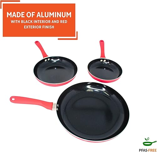 Miniatura 3 de IMUSA Juego de utensilios de cocina de cerámica antiadherente, 3 piezas, 7 pulgadas9 pulgadas11 pulgadas, con asas que se mantienen frías, aluminio