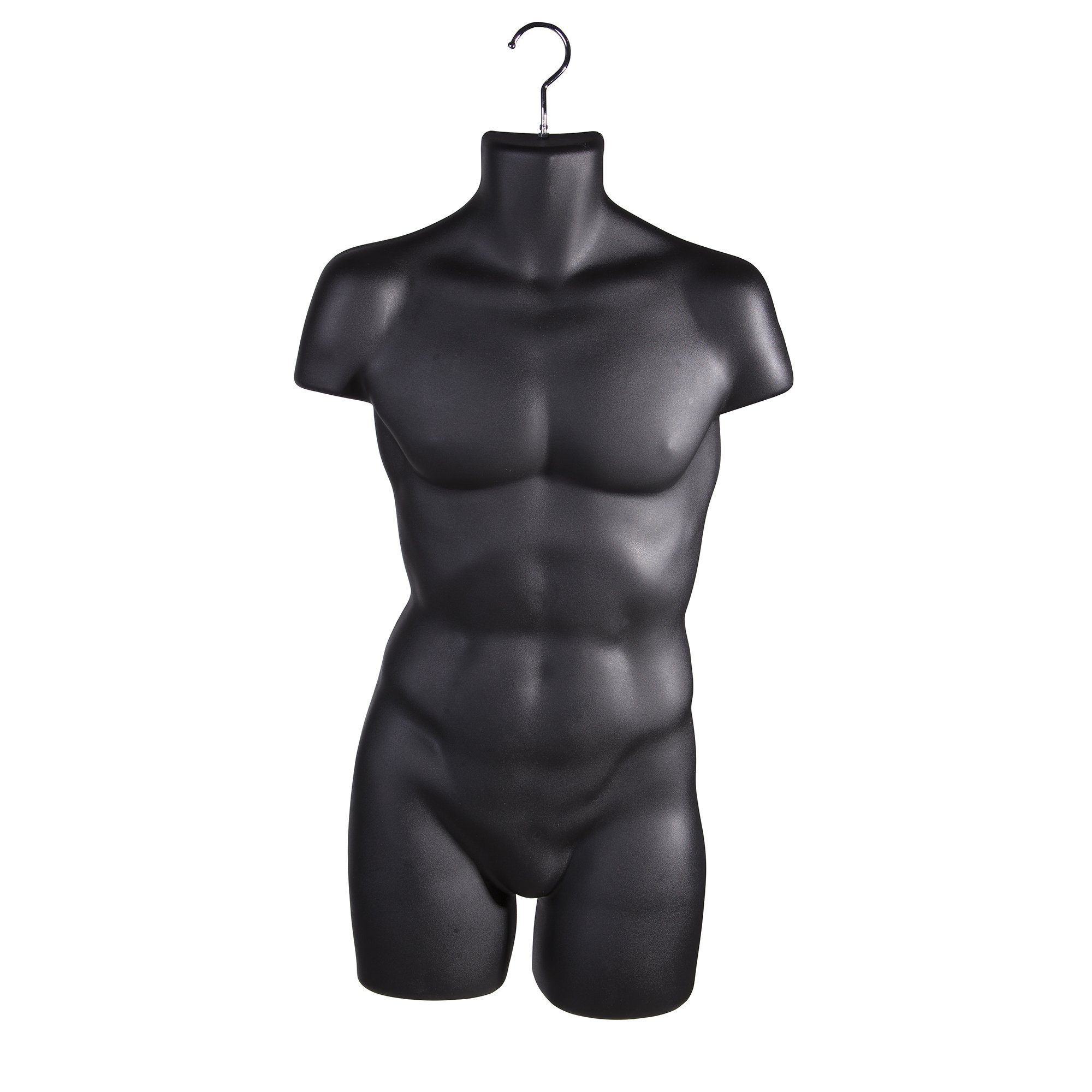 Half Round Plastic Male Mannequin Black (Set of 3)