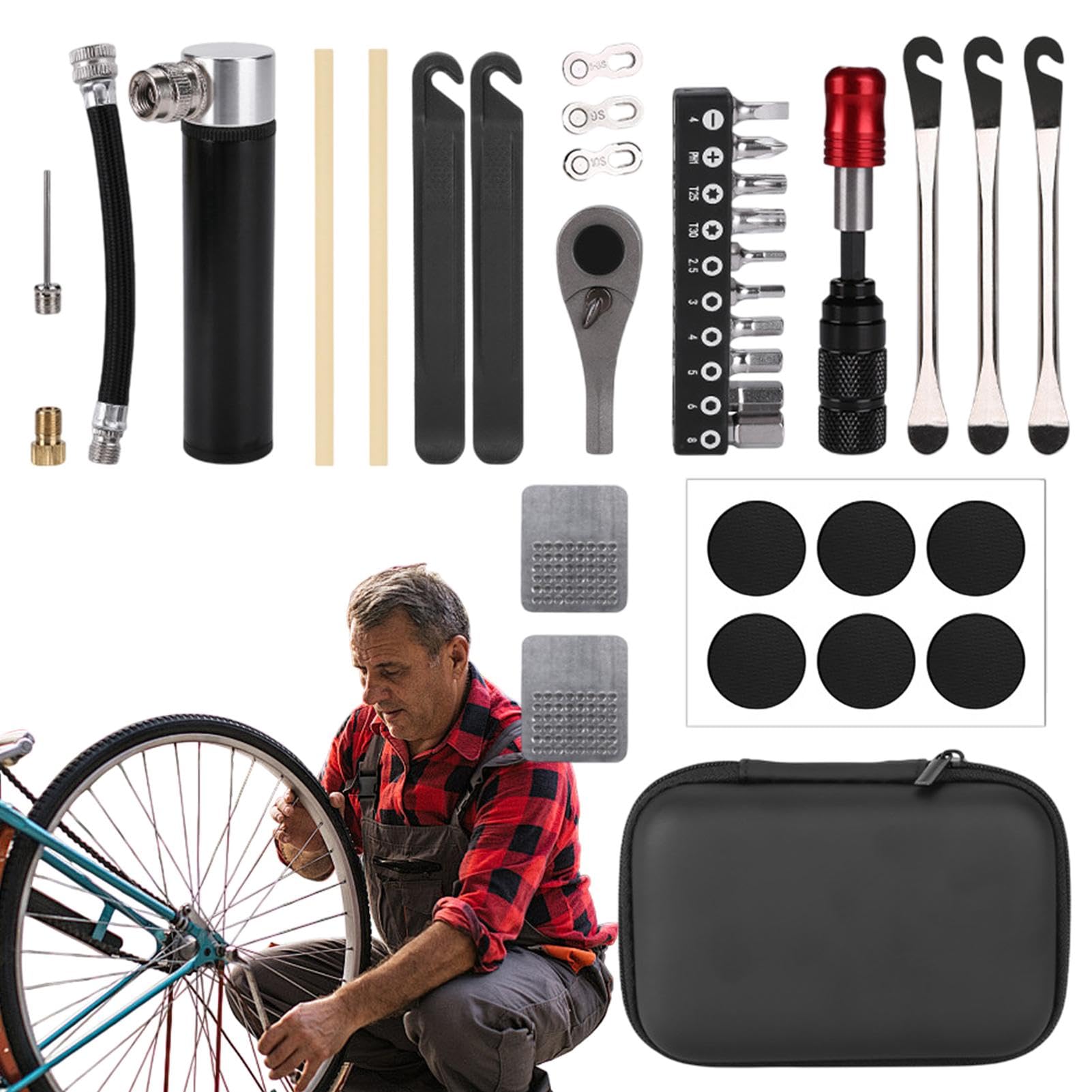 Strumenti per la riparazione di biciclette, strumenti per la riparazione di biciclette - Kit professionale per la riparazione di biciclette - Kit di strumenti per la riparazione di equitazione, kit di