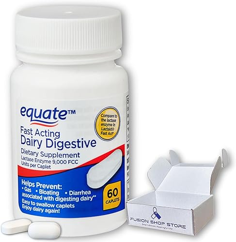 Lactase Fast Acting- Equate Dairy Digestive Supplement, 60ct (Paquete de 1)