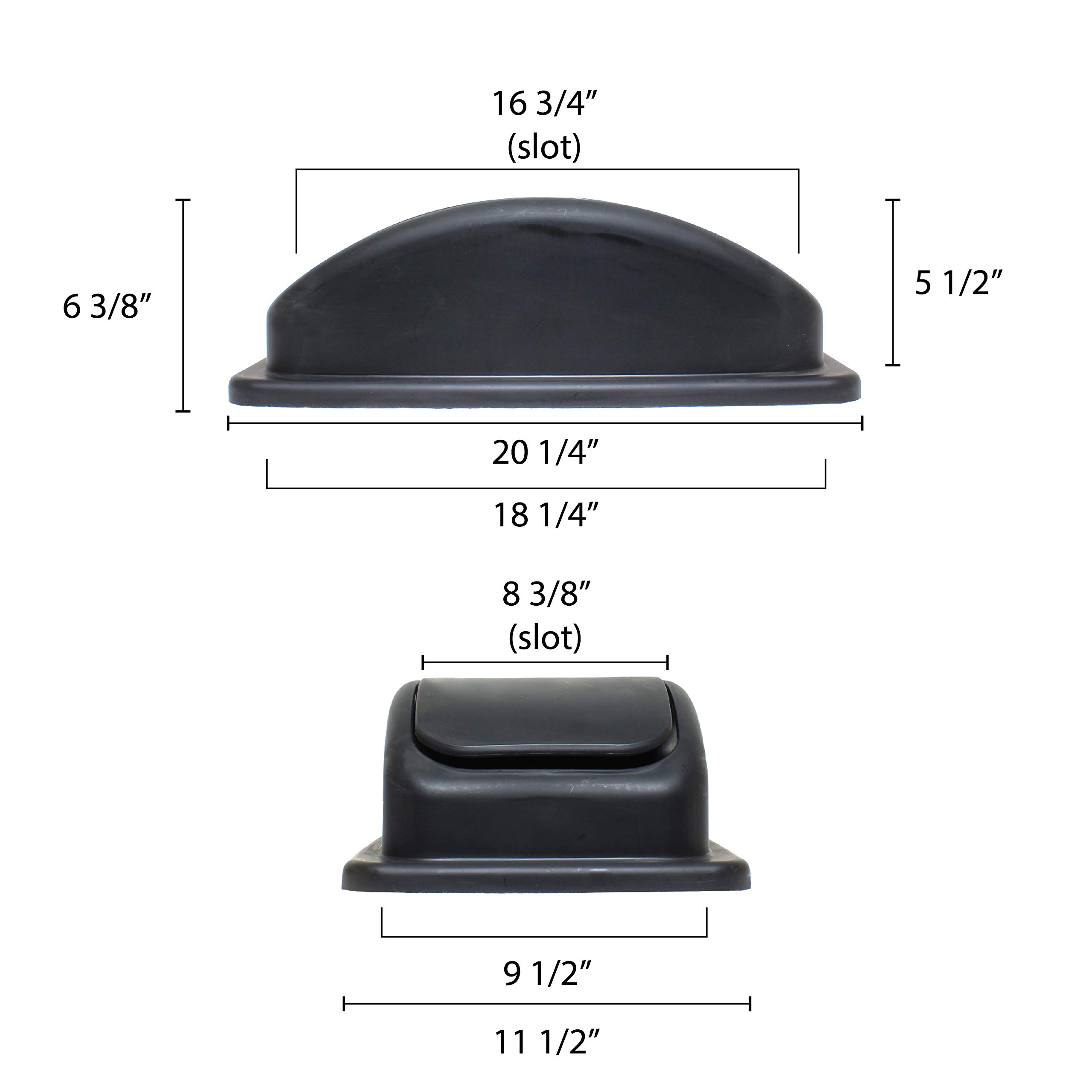 Excellante Trash Can Lid for 23-Gallon Black, PLTC023K