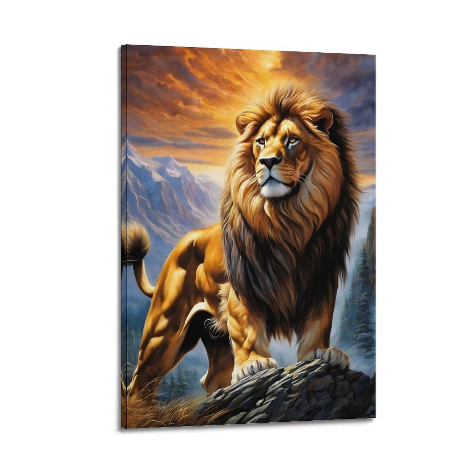HUIYHB Wildlife Poster Mighty Lion Poster Decorative Painting Canvas Wall Posters And Art Picture Print Modern Family Bedroom Decor Posters 20x30inch(50x75cm)