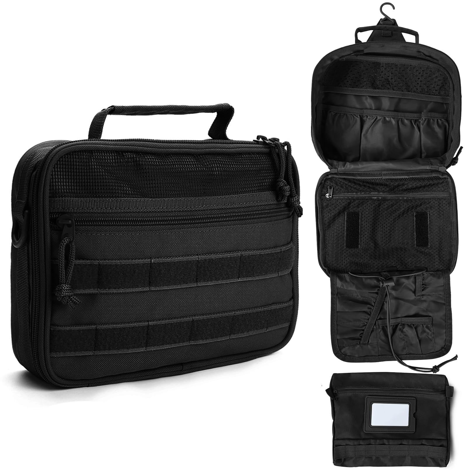 SMONTTactical Toiletry Bag for Men, 9.5" Hanging Dopp Kit Shaving Hygiene Bag for Traveling Bathroom