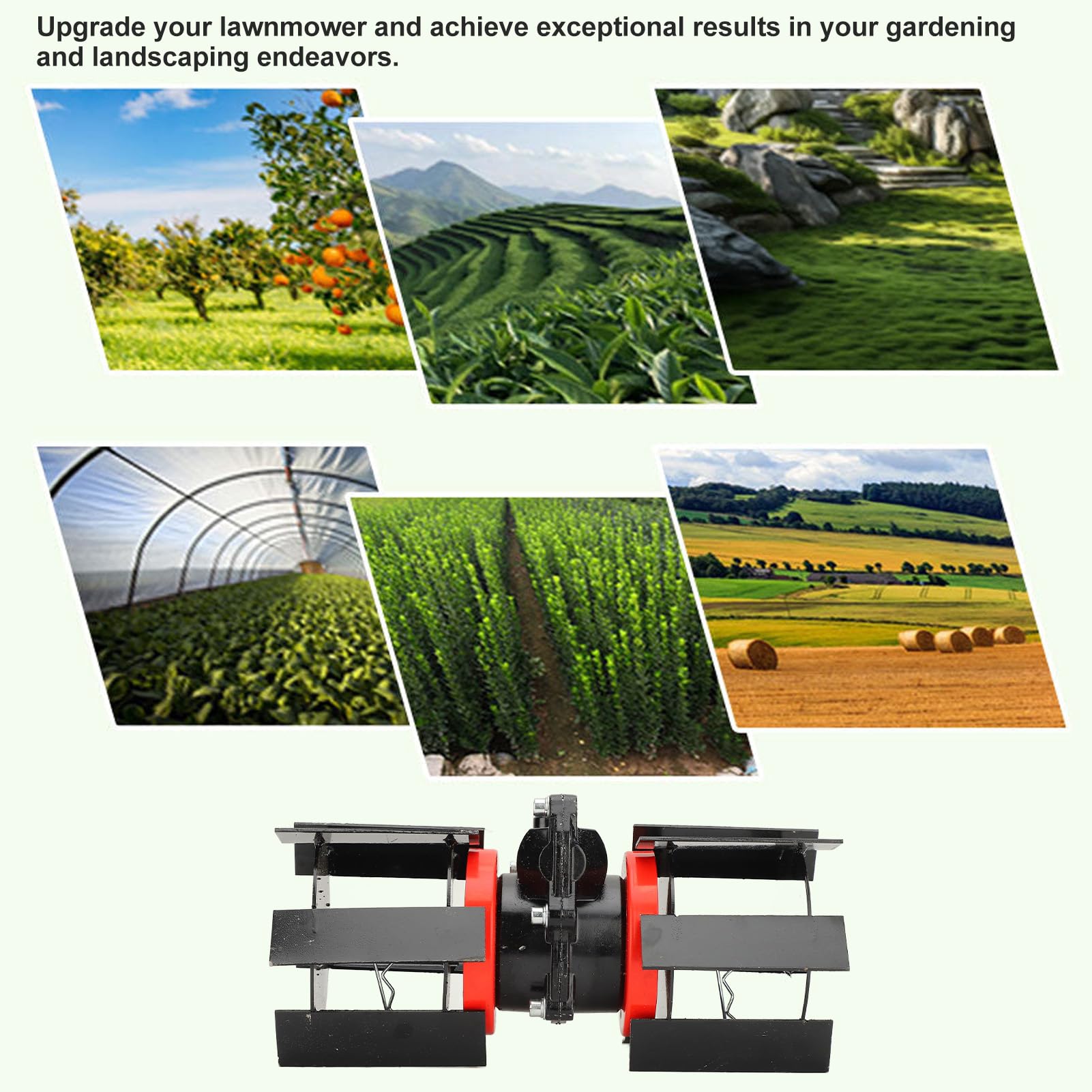 Accesorio para cortacésped de 9 dientes, rueda de deshierbe de ajuste universal para aflojar el suelo y eliminar vegetación, herramienta de paisajismo de jardín (26 mm)