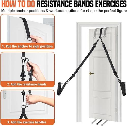 Miniatura 5 de Bandas de asistencia para dominadas, banda de resistencia ajustable y resistente para barra de dominadas, peso y tamaño ajustable con cómodos pies