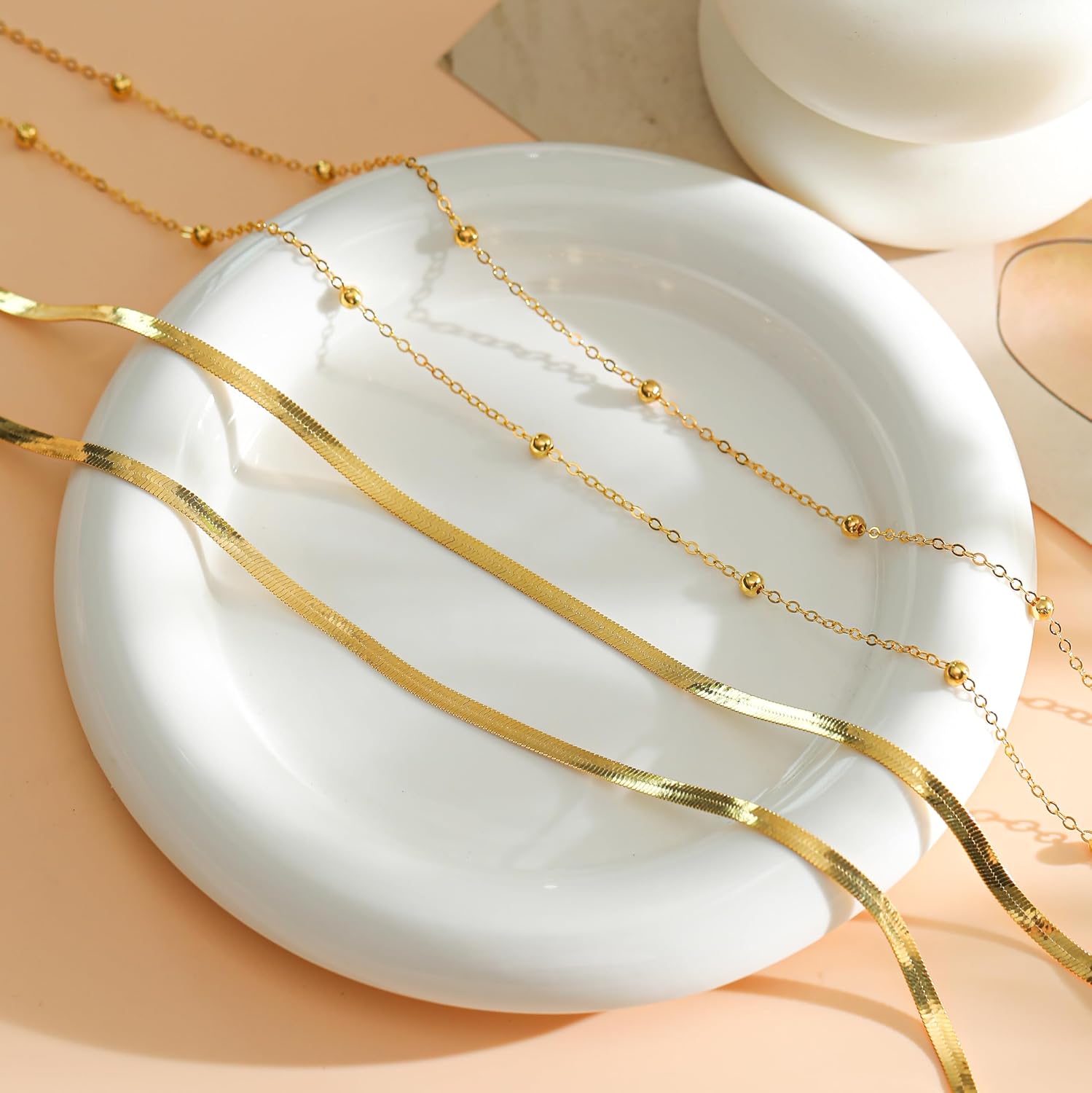 2Pcs Waist Chain 18K Gold Plated Belly Chain Coin Sequin Satellite Beaded Snake Box Chain Layered Body Chain Sexy Bikini Summer Beach Body Jewelry Accessories for Women Adjustable