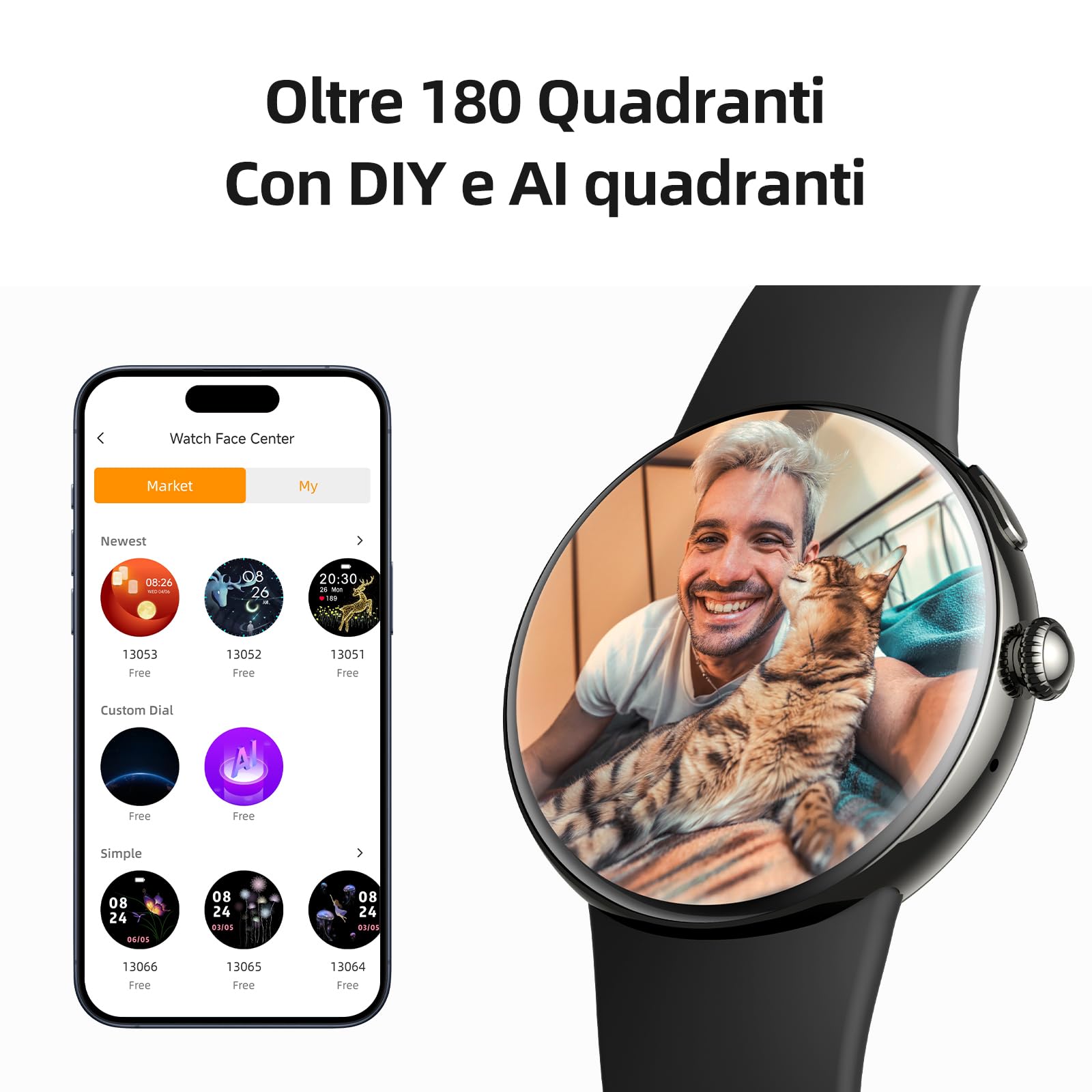 Parsonver Smartwatch con Chiamate Bluetooth, AMOLED Display, AI ChatGPT | Smartwatch con 120+ Sport Integrato, Frequenza Cardiaca e Sonno, Cinturini a Sgancio Rapido Bicolore