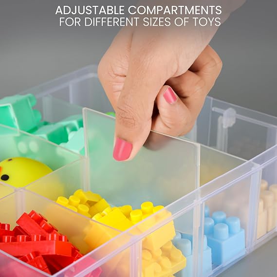 Kurtzy 3-Tier Craft Storage Box - Plastic Organiser Box for Medicine, Craft Supplies, Beads, Jewellery, Lego and Hair Accessories (3 Tier 30)