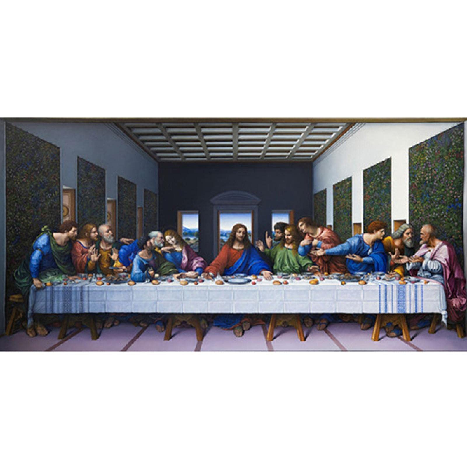 Tuindoek Het laatste avondmaal - Leonardo da Vinci - 100x100 cm
