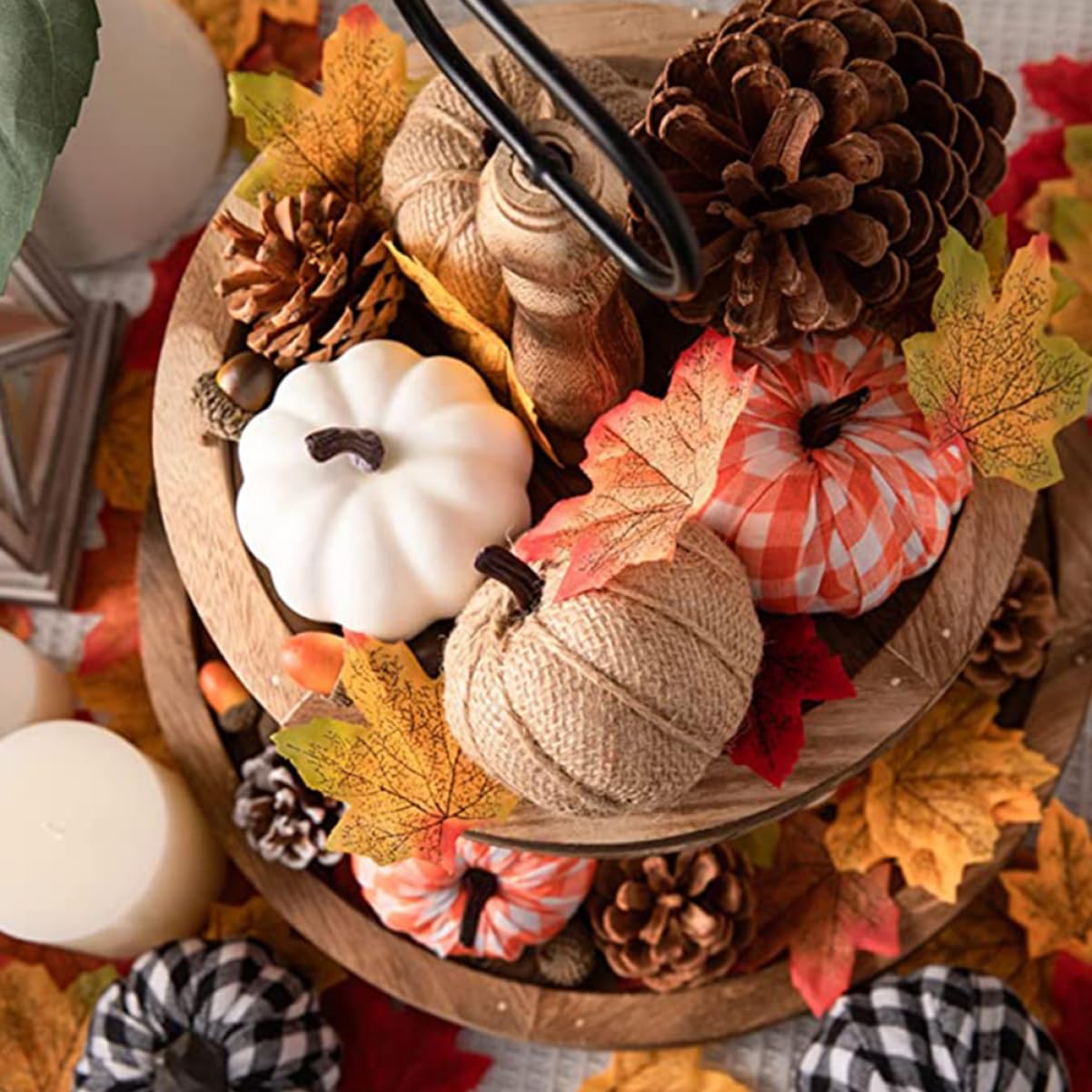 24stücke Teiliges Künstlicher Kürbisse Herbst Und Halloween-Dekoration Vielseitig Einsetzbar Für Festlichkeiten Rustikale Akzente Für Zuhause Schule Und Garten