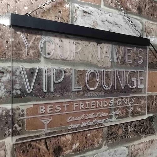 Miniatura 4 de ADVPRO Letrero de neón LED de doble color personalizado con temática de este año, diseño de salón VIP, bar, club, color blanco y azul, 12 x 8.5