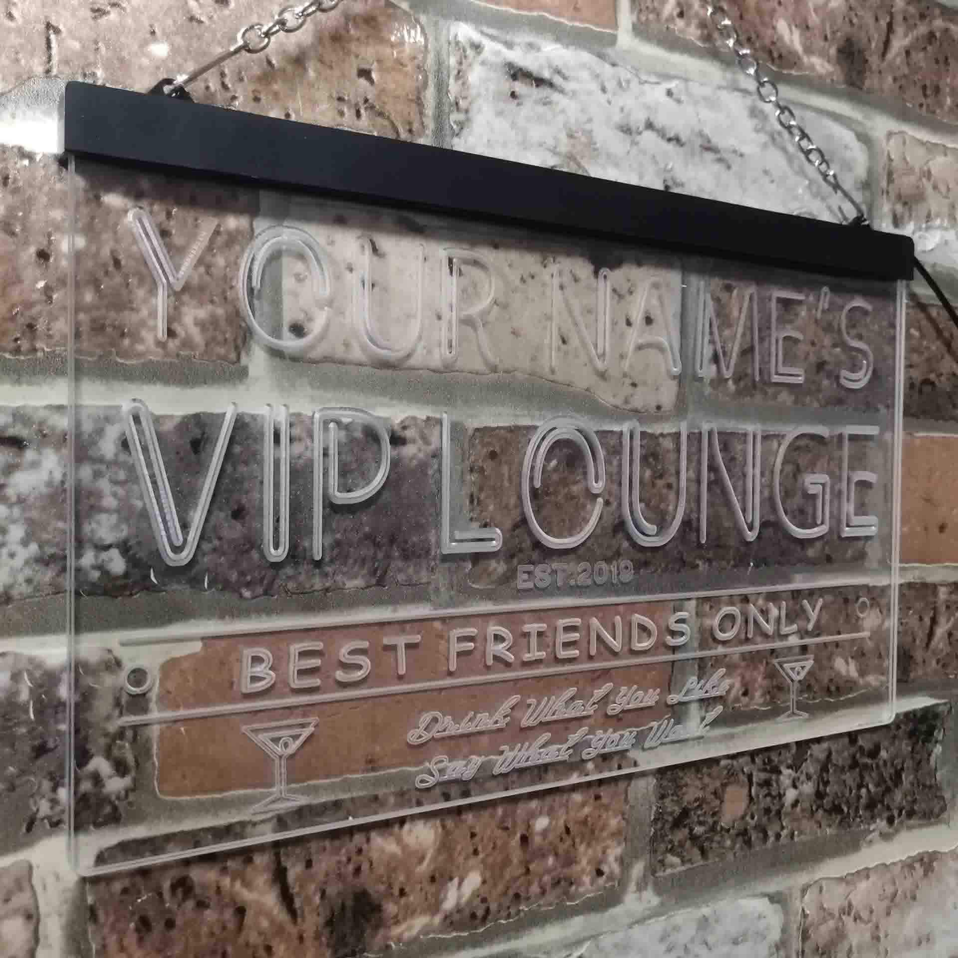 Personalized Your Name Est Year Theme VIP Lounge Bar Club Pub Dual Color LED Enseigne Lumineuse Neon Sign Vert et bleu 600 x 400mm st6s64-qi1-tm-gb