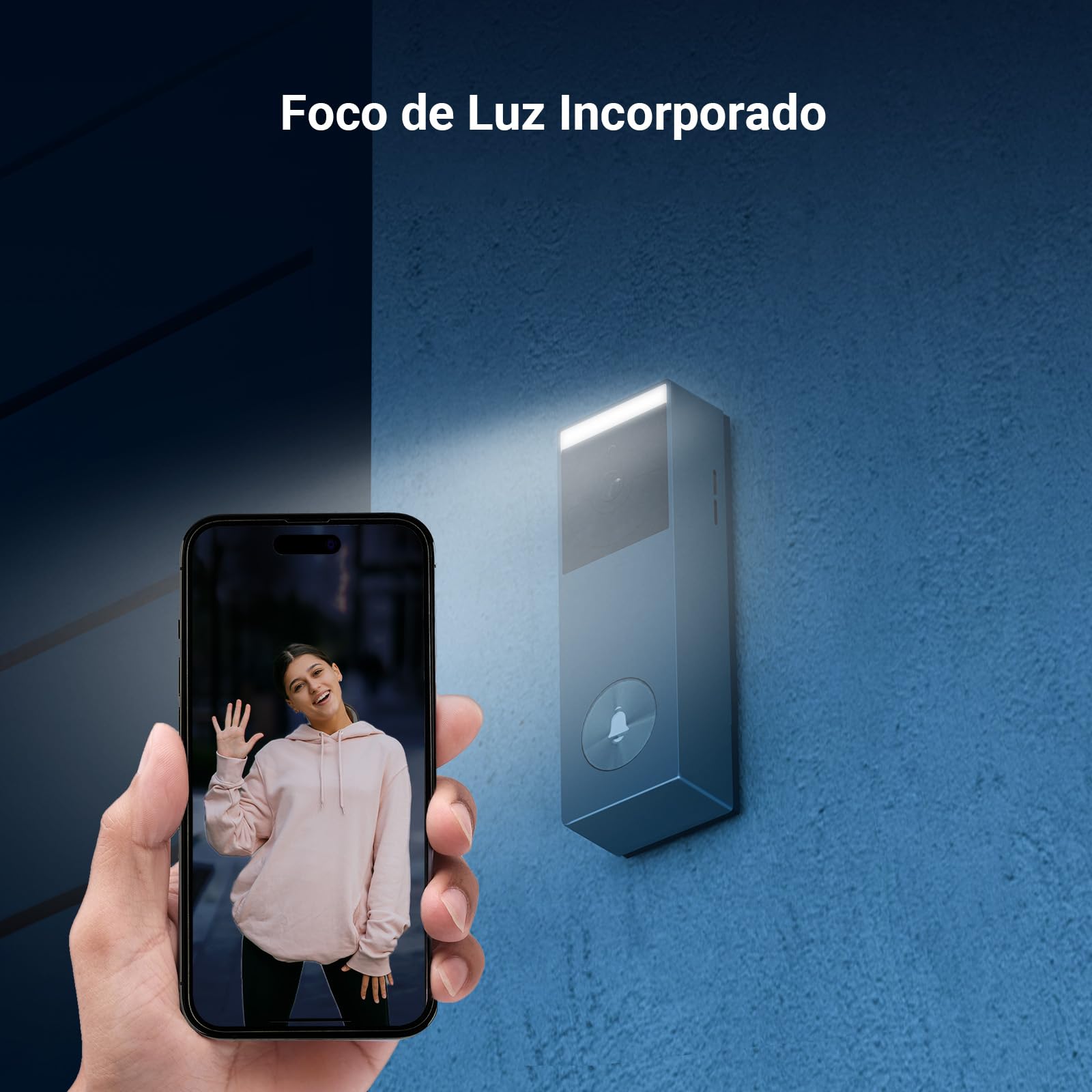 EZVIZ CP3 Pro Chime CH1 Timbre de Video Inalámbrico 2K, Exterior Impermeable, Detección de Personas, Visión Nocturna en Color, Audio Bidireccional, 8GB eMMC