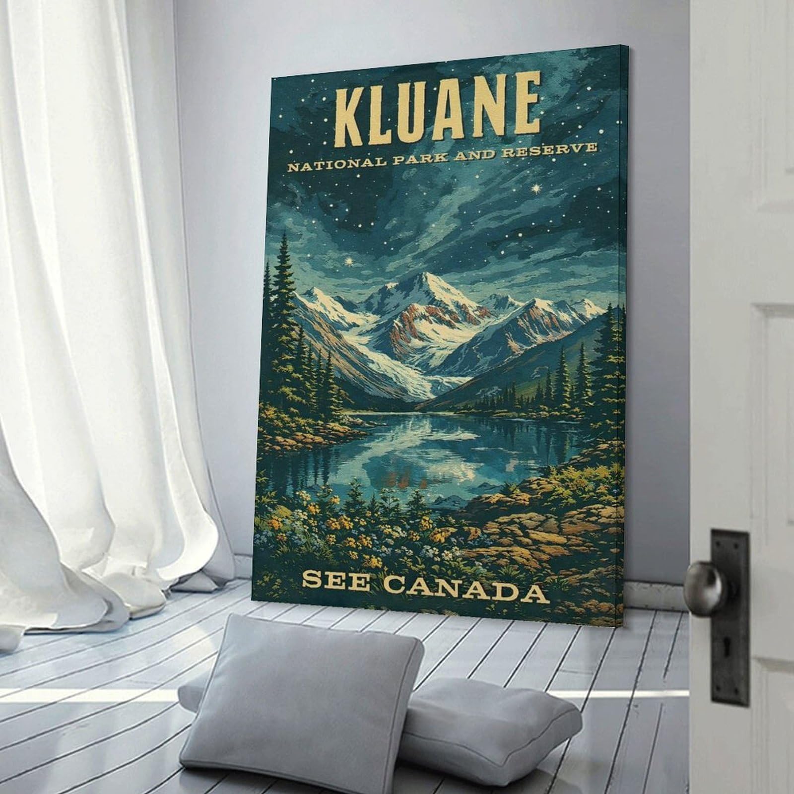 Junmoney Kluane National Park Vintage Decorative Canvas Print, 20x30inch(50x75cm), for Home, Office, Studio Or Guest Room, Canvas Wall Art That Fits Changing Layouts