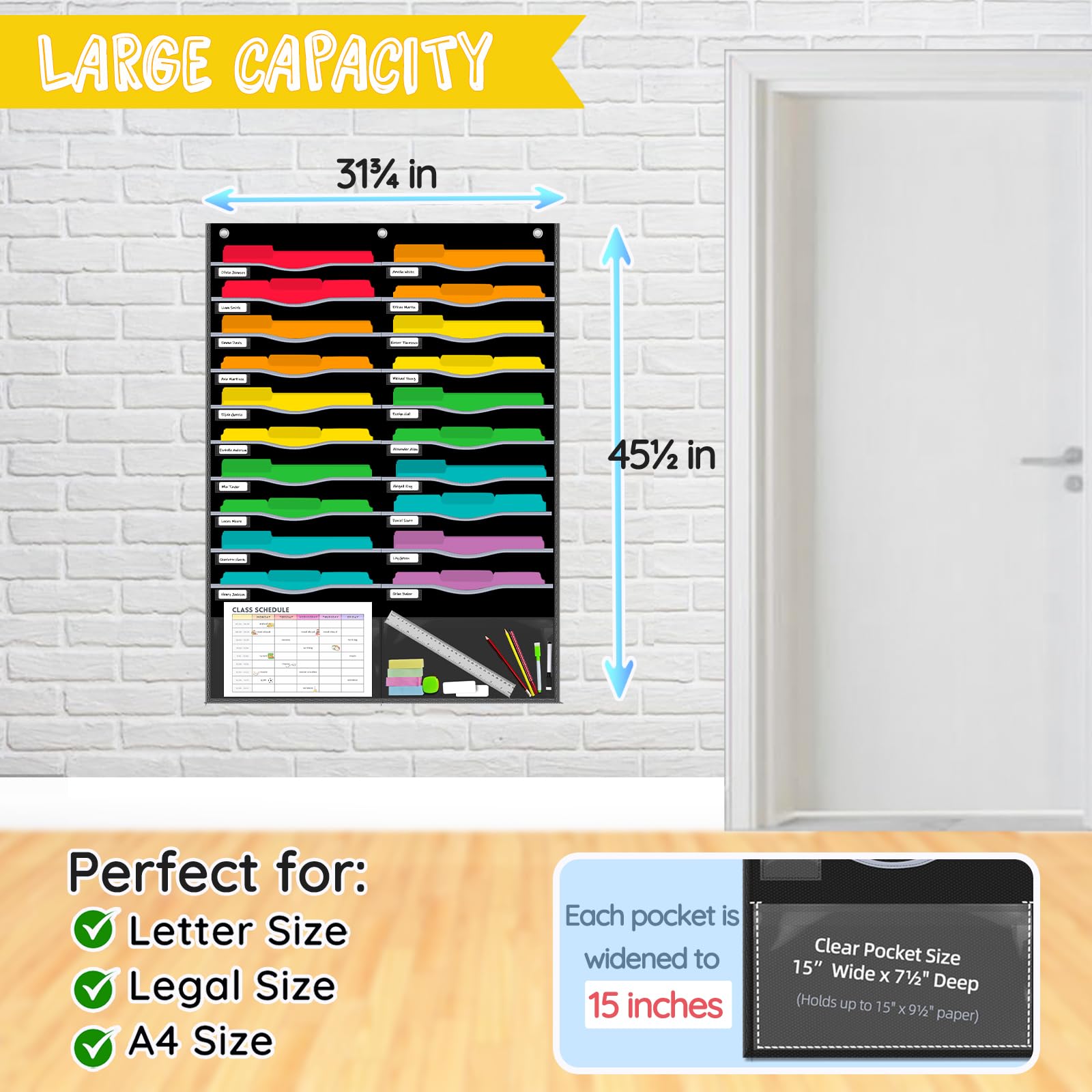 Porte-Brochures A4 Paysage Taymar - Support Mural Transparent Pour Documents