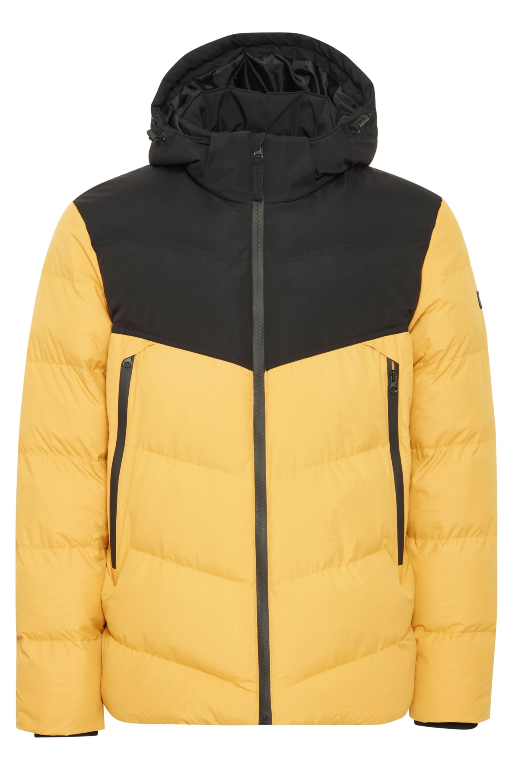 Blend BHOuterwear Chaqueta acolchada para hombre, chaqueta de invierno con capucha, goma elástica, protección para la barbilla, bolsillos con cremallera, puños acanalados, ajuste regular