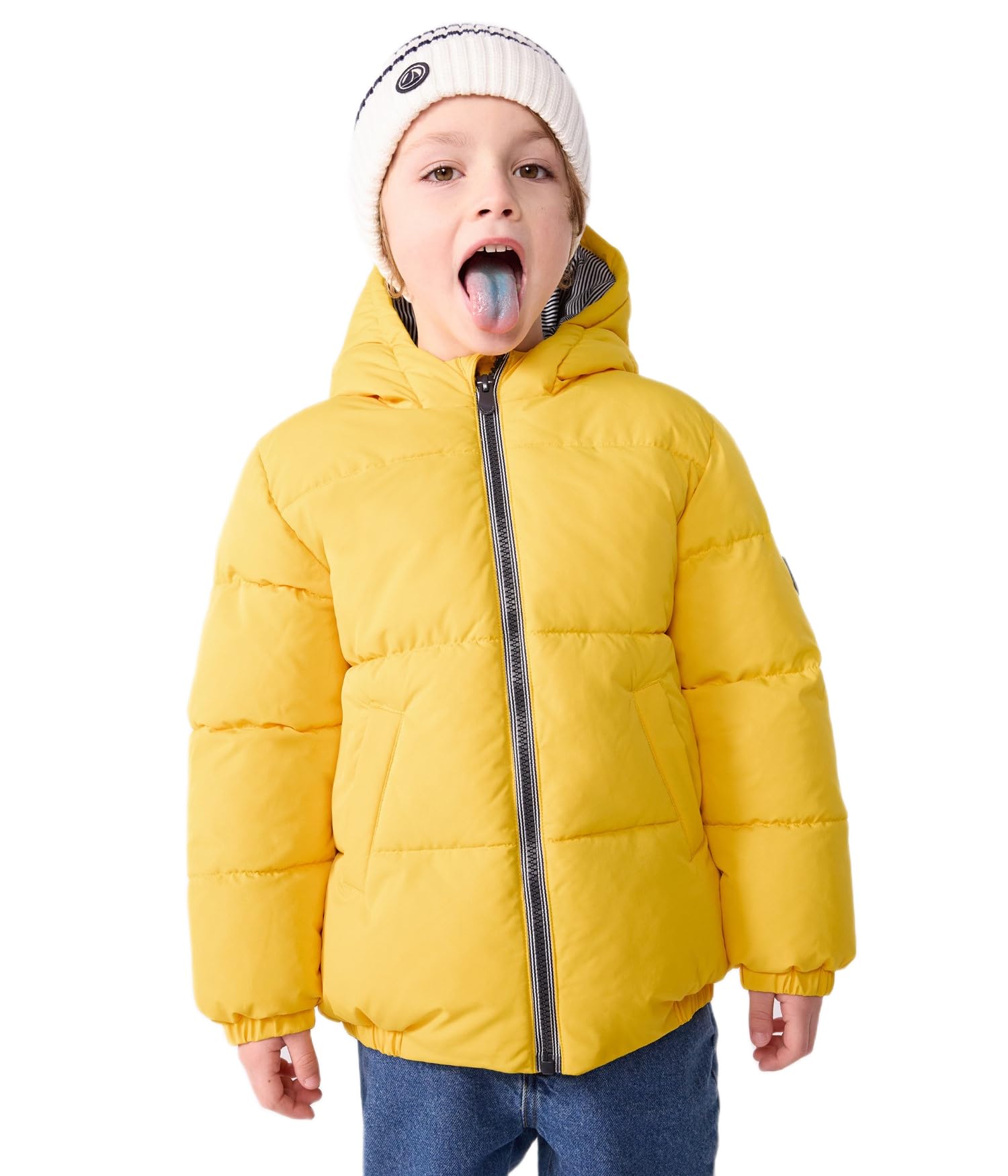 Petit Bateau Piumino Per Bambini Tinta Unita, Giallo, 12 Anni
