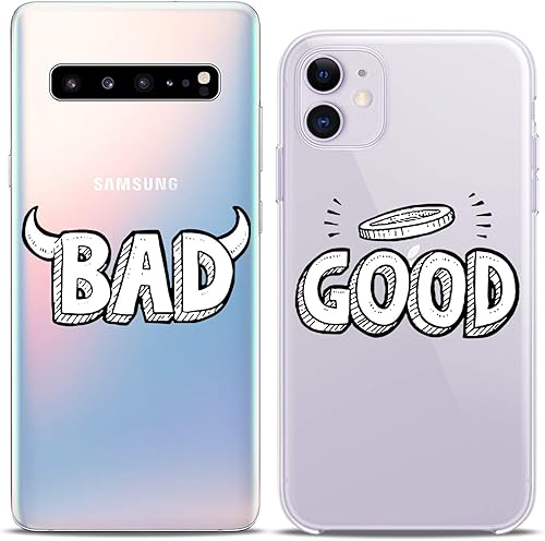 Miniatura 3 de Cavka Fundas a juego para parejas compatibles con iPhone 14, 13 Pro Max 12, Mini 11 Xs 6s 8 Plus 7 Xr 10 SE 5 Bad Good Relationship Best Friend