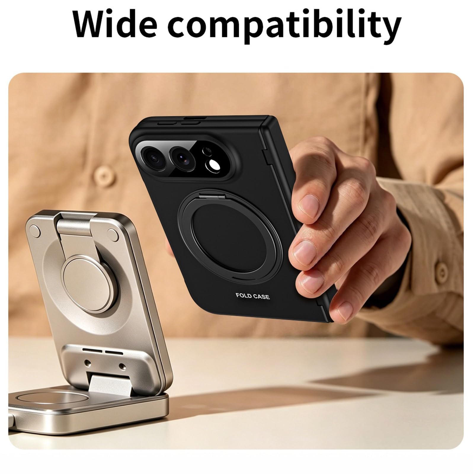 Magnetyczne etui na iPhone'a Duo, regulowany składany stojak ochrona całego