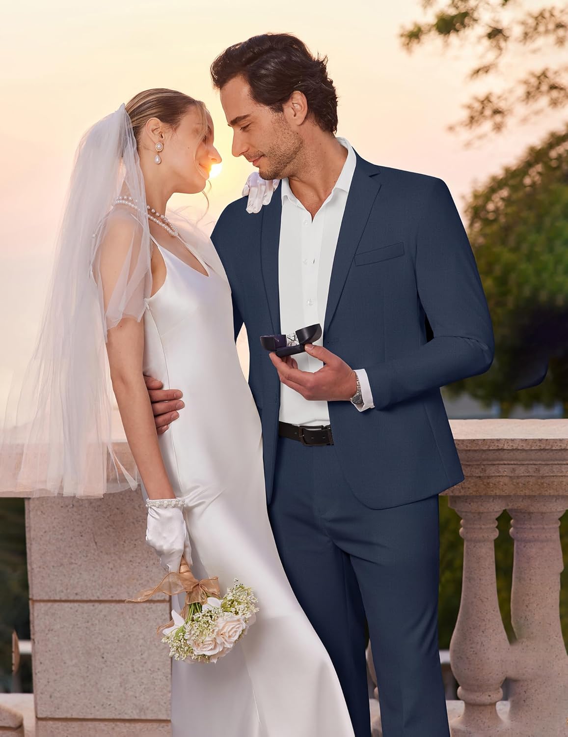 COOFANDY Men's 2 Piece Suits Classic Fit Suit Set 2 Button Blazer Jacket and Dress Pants for Wedding Business Prom - Image 5