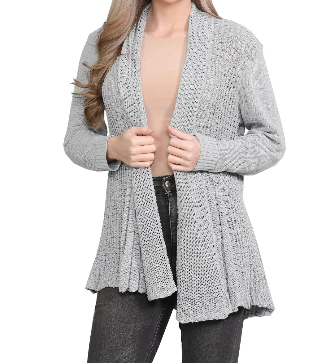 Beyove Gilet Long Sans Manches Drapé Léger Ouvert Sur Le Devant Avec Poches Latérales Pour Femme A Noir