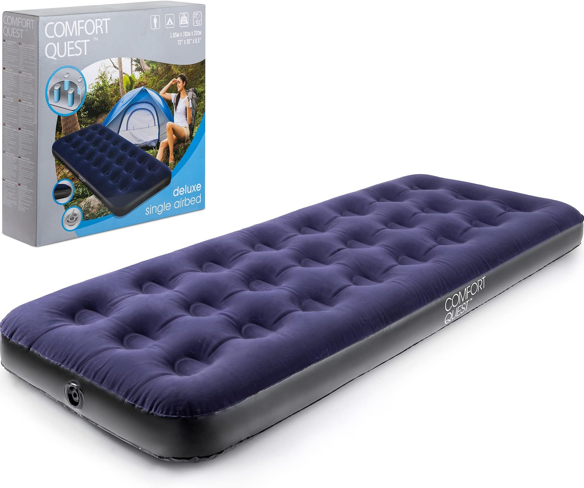 Comfort Quest Single 449755 Inflatable Blow Up Camping Mattress Guest