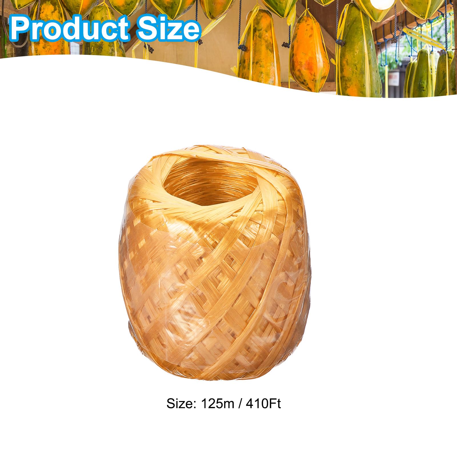 PATIKIL 125m/410Ft Polyester Nylon Plastic Rope, Twine Household Bundles Ropes Roll for Gardening Packing Crafting DIY Orange - Image 2