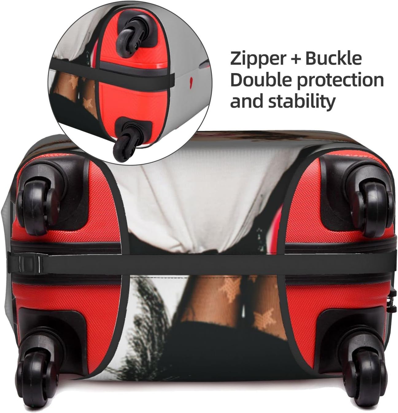 review AXZWBLO Custom Travel Luggage Cover Add Your Photo Text Personalized Suitcase Protector Customized Washable Baggage Covers Small