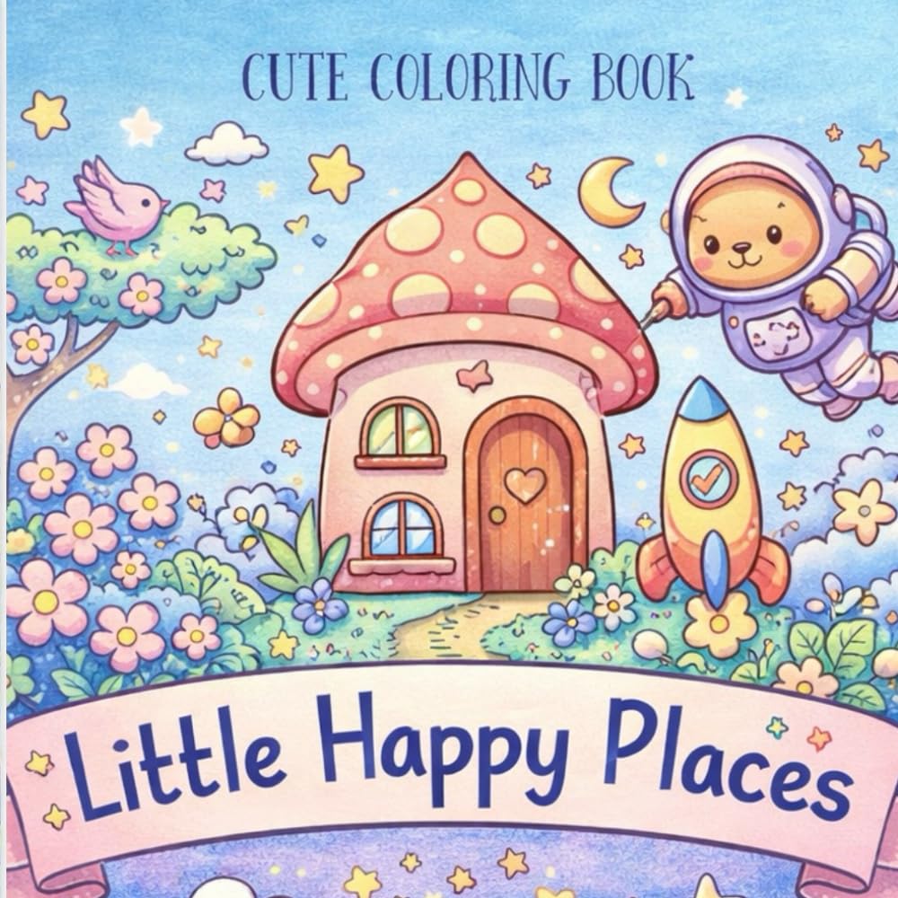 Little Happy Places: Everyday Adventures A Cute and Relaxing Coloring Book for Kids