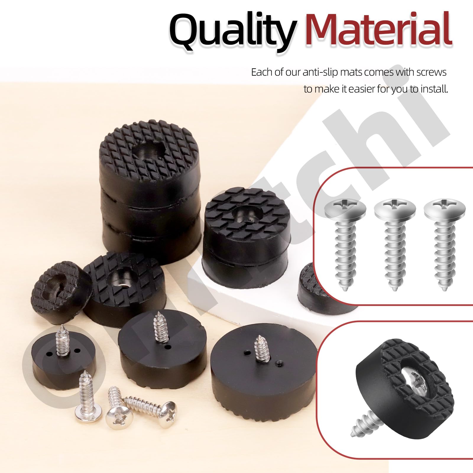 Hilitchi 80-Piece Rubber Feet Set - 2 Sizes With Screws, Transparent Cylindrical Pads For Furniture & Boards