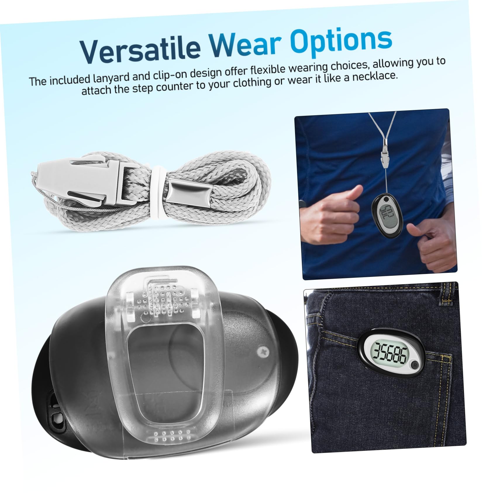 Kisangel Step Counter Pedometer for Walking Accurate Outdoor Clip with Reset Function Lightweight and Portable Design for Hiking and Climbing Fitness Companion