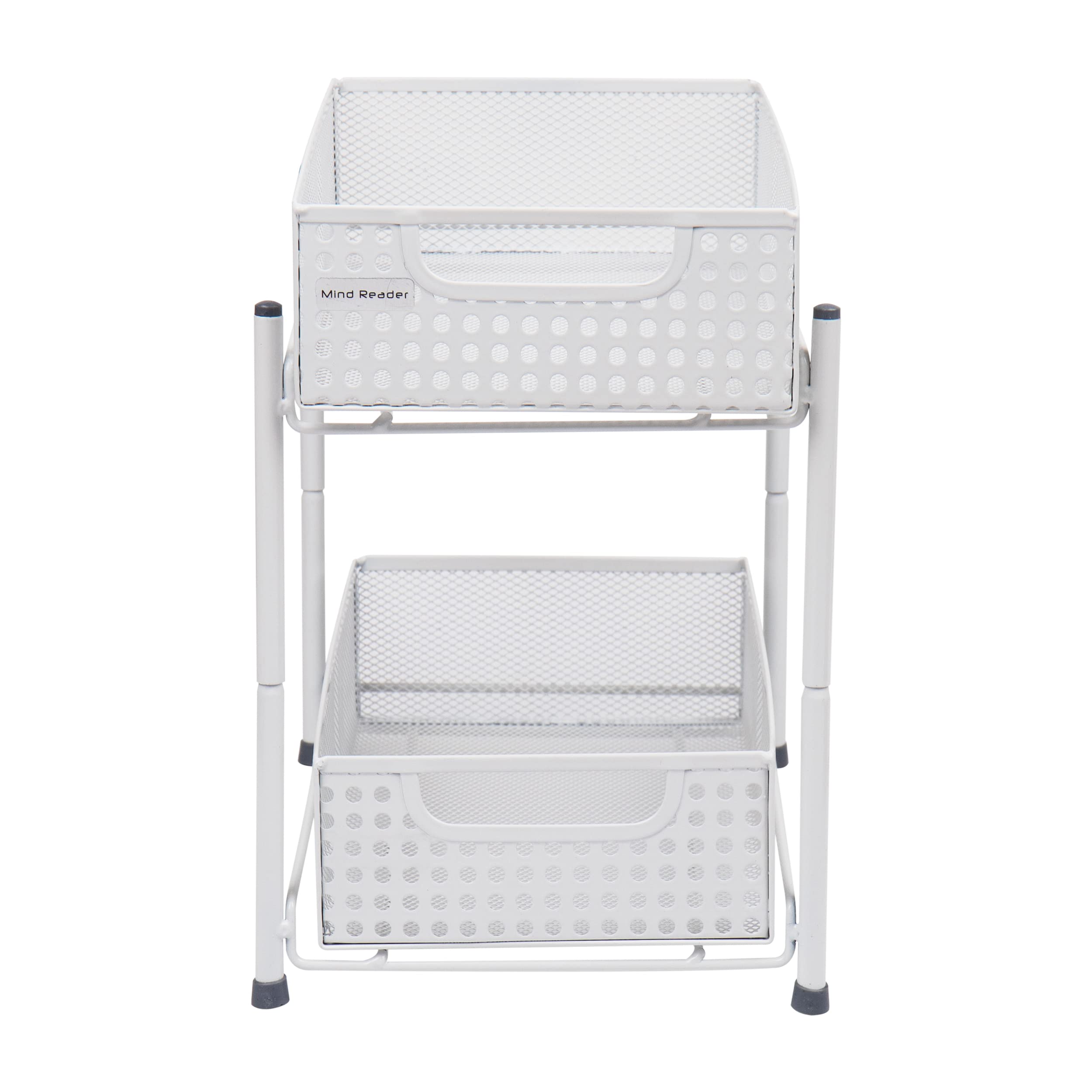 Mind Reader Accessory Organizer, Supply Storage, Desktop, Crafts, Office, Metal Mesh, 8"L x 12.5"W x 11.25"H, White