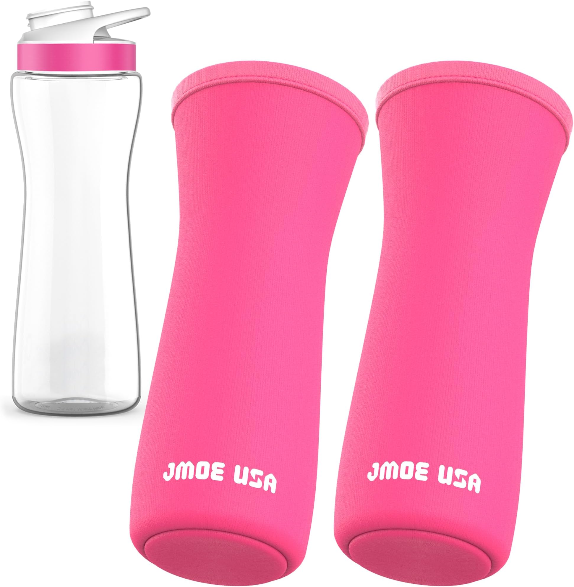 Jmoe USA22oz Sleeve for Cirkul Water Bottle | Fits 22 oz Plastic and Stainless Steel Bottles | Neoprene Sweat Absorbing Material | Fitted Design | 2-Pack | Insulated Cover (Pink)