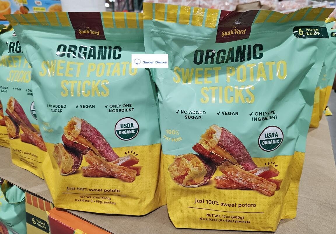 The SnakYard Organic Sweet Potato Sticks 6 Packs 17oz 480g (Two Bags)USDA Organic