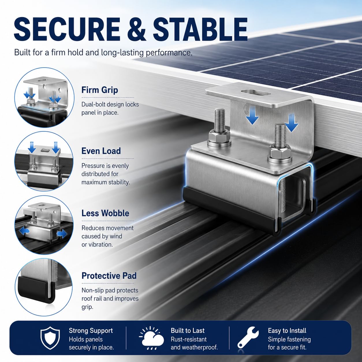 6er Set Dachträger Halterung, Edelstahl Pilzkopfhalter Wohnmobil Solarpanel