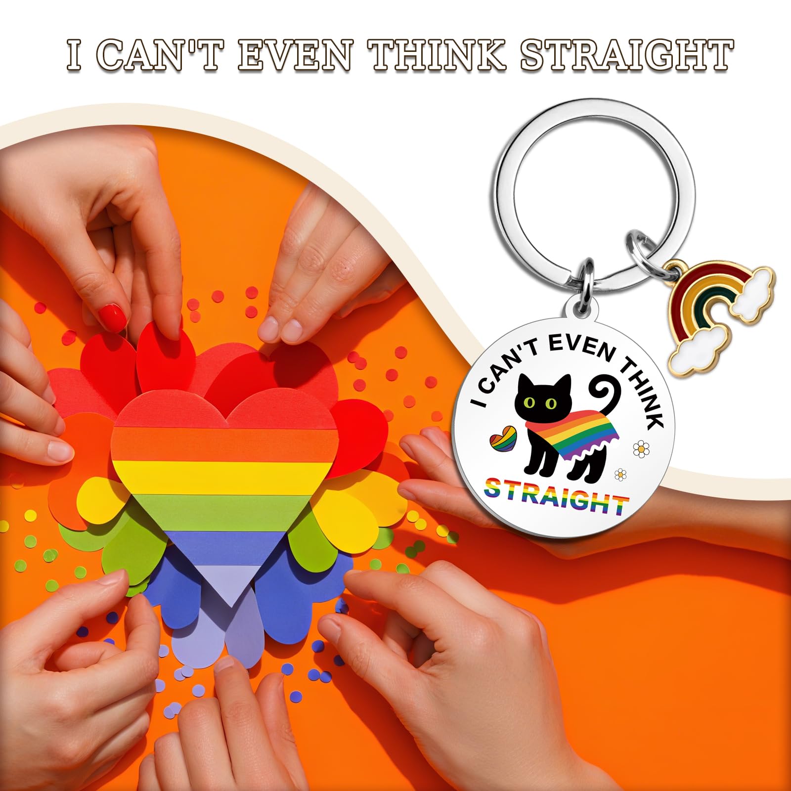 Lesbian Gifts Lesbian Stuff Lgbtq Gifts Gay Keychain Funny Black Cat Keychain Gay Accessories for Men Women Couples Anniversary Valentines Day Pride Keychains