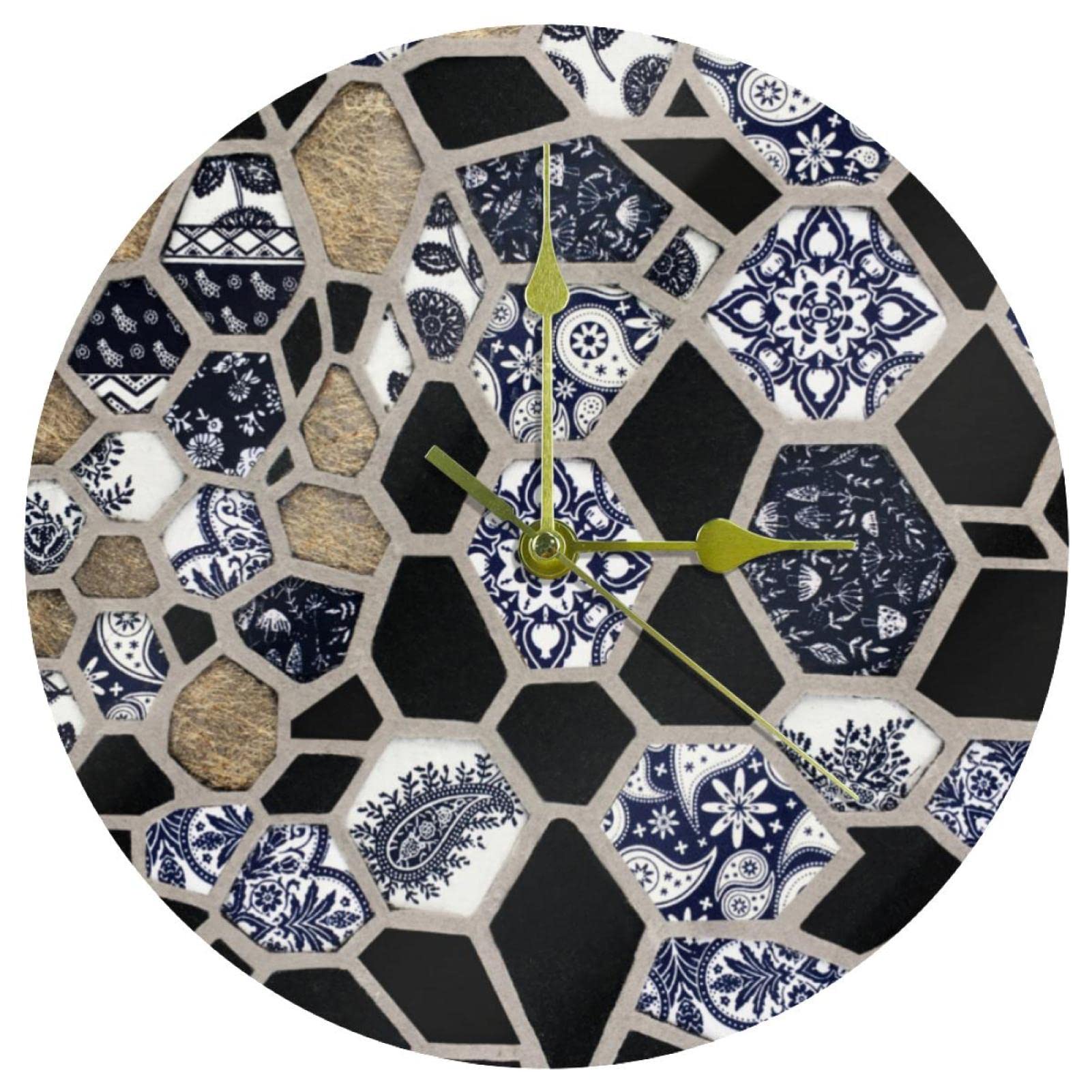 Horloge murale géométrique pour décoration salon et bureau 24cm