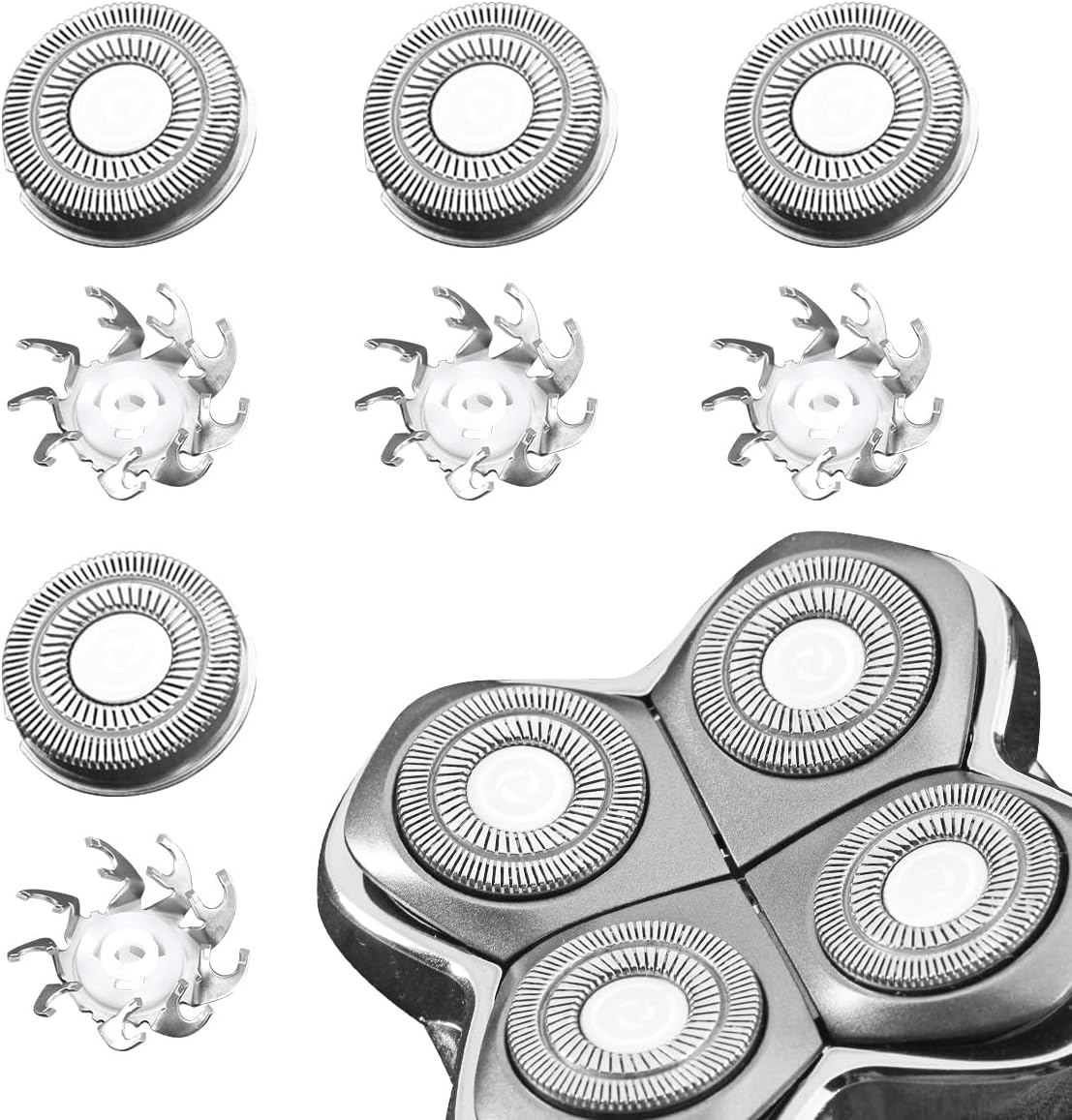 VRMETA 4 PCS Shaver Head Replacement Blades for Skull Pitbull Carver