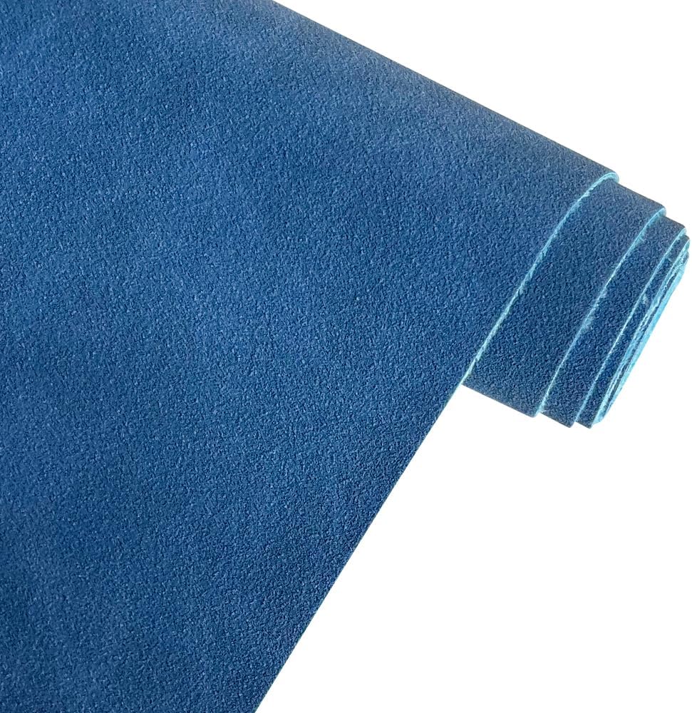 XHT Blue Soft Faux Suede Fabric 30x135cm Synthetic Faux Leather Frosted Leatherette for Sewing Crafts