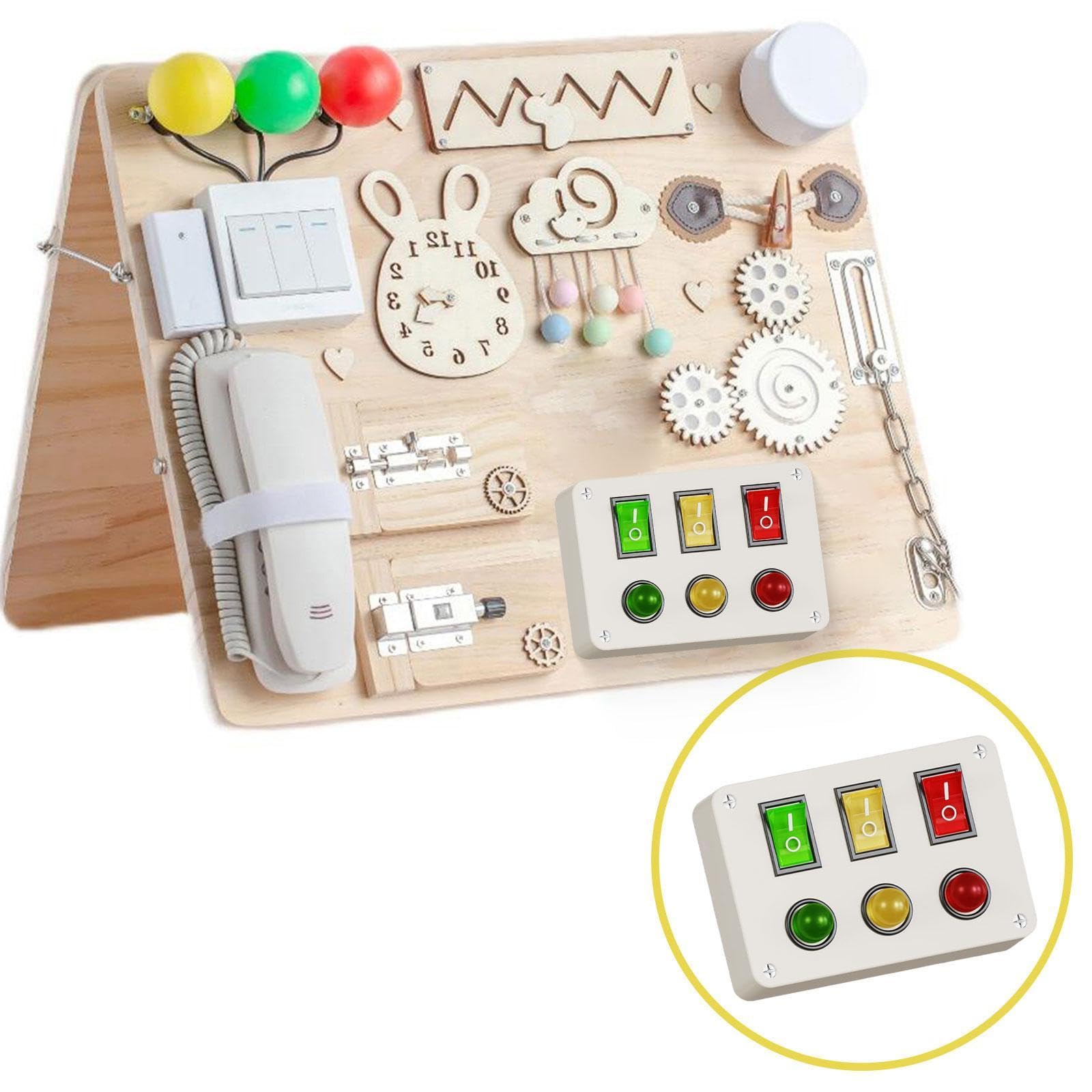 Accessoire pour tableau d'activités : interrupteur lumineux éducatif précoce, robuste et léger, accessoires d'apprentissage à faire soi-même, Bouton