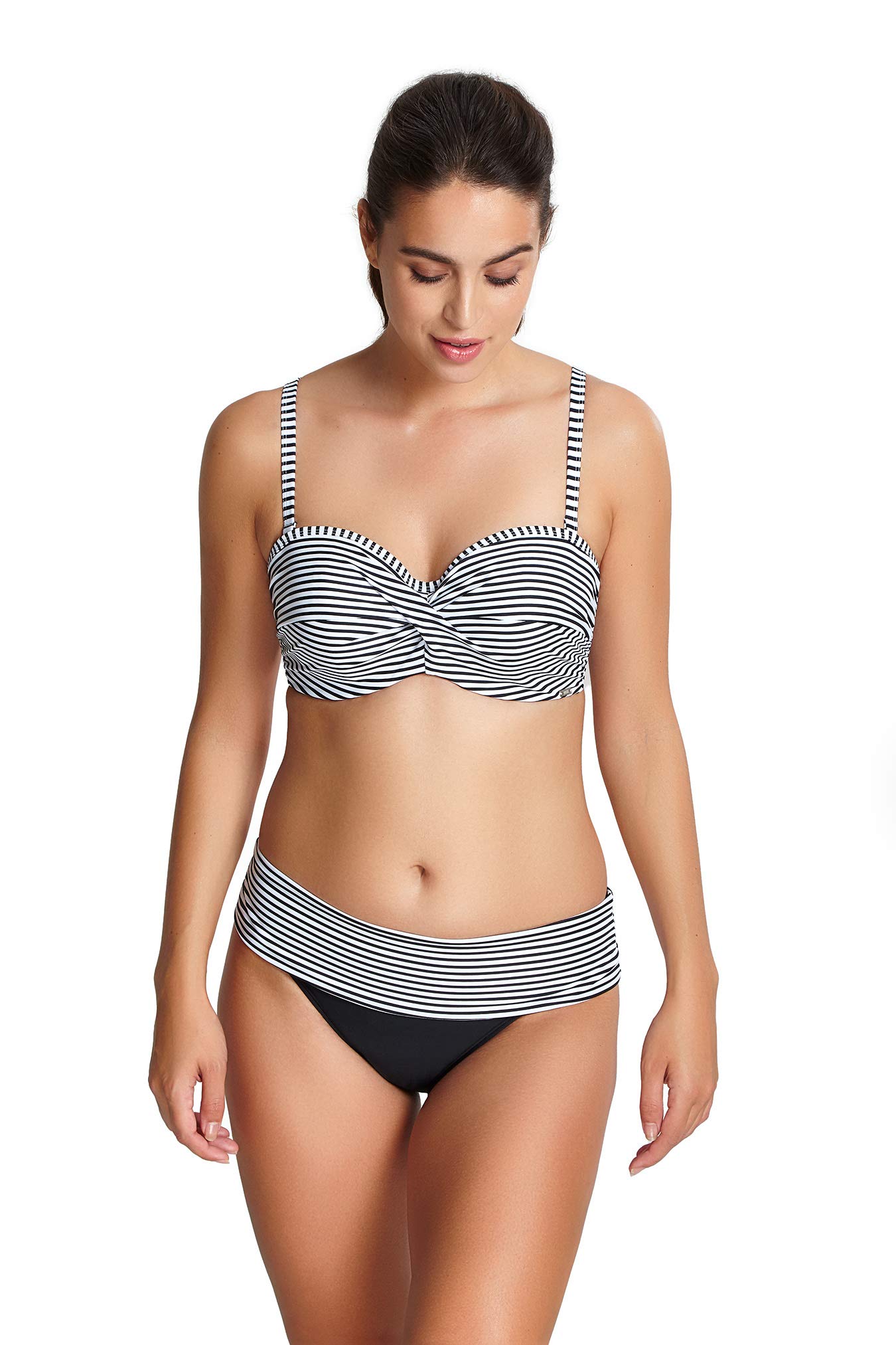 PanacheSwim womens Anya Stripe Bra-Sized Bandeau Bikini Top Bikini Top
