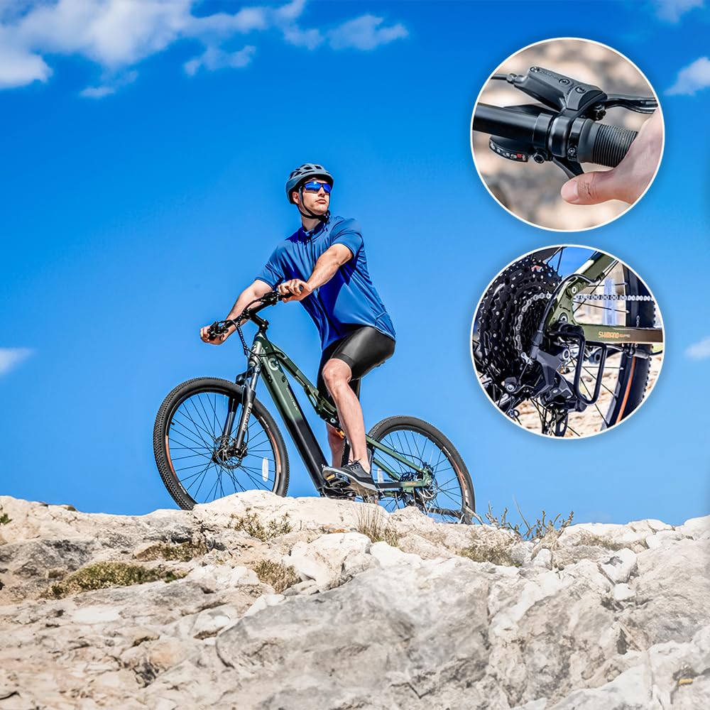 Cecotec Bicicleta Eléctrica de Montaña 29" Supreme. 120Km de Autonomía, Doble Suspensión, Cambio Shimano Cues de 10 Velocidades y Doble Disco de Freno Hidráulico Tektro