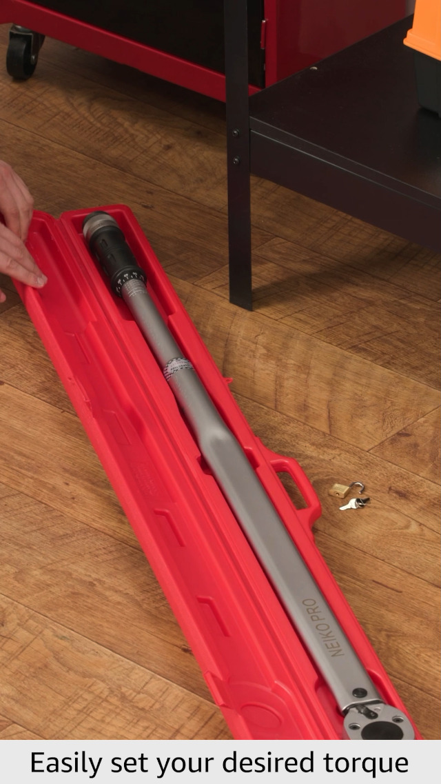 Neiko PRO 03710B 3/4-Inch-Drive Adjustable SAE Torque Wrench with