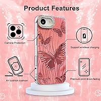 Vista 348 de I-MGAE-IN-AR - Funda diseñada para iPhone 12 y 12 Pro, diseño de mariposa plateada brillante, funda protectora de poliuretano termoplástico, suave