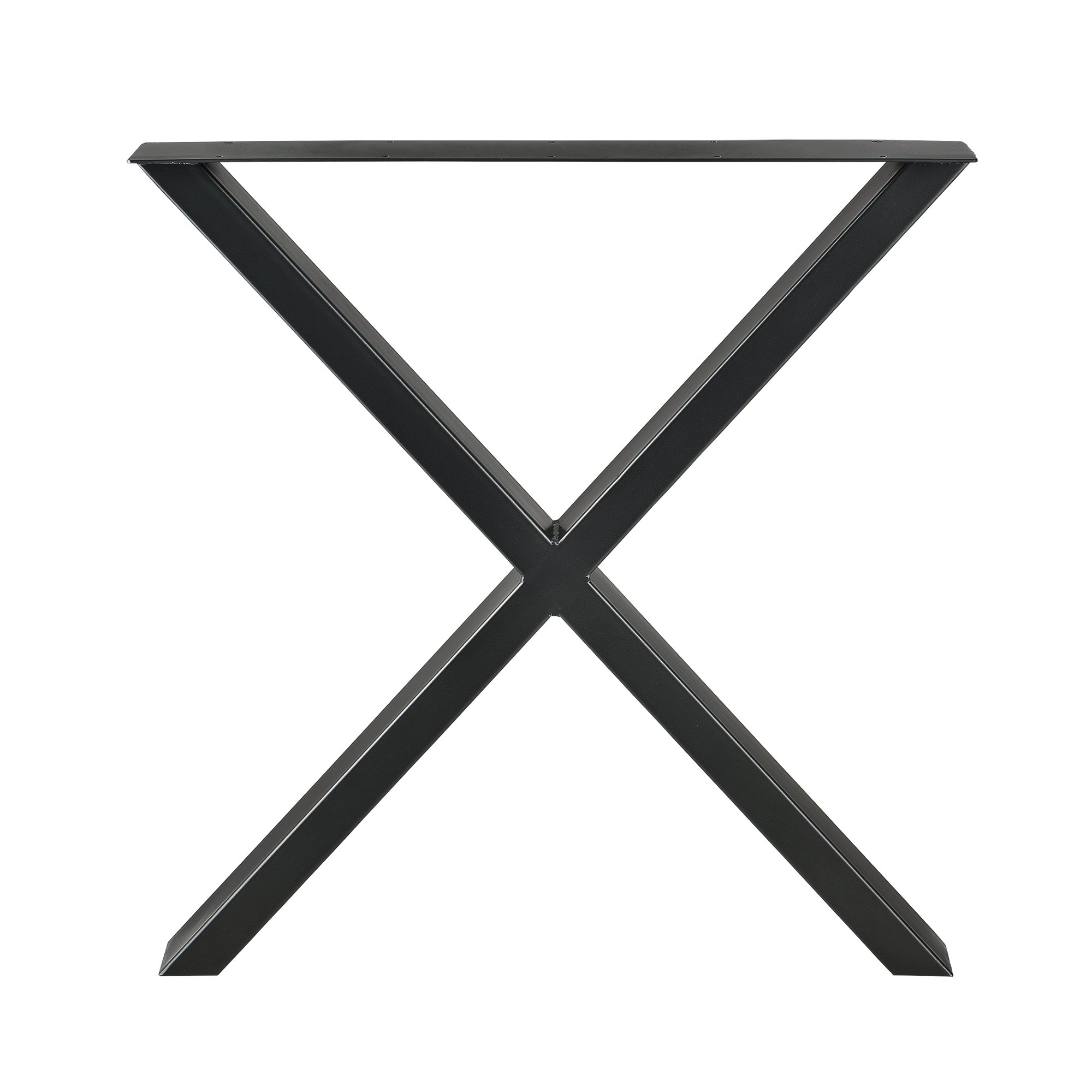 [en.casa] Set di 2 Gambe in Acciaio per Mobili Fai da Te (LxA) 69 x 72 cm Gambe DIY a Forma di X per Tavolo Bancone Incl. Feltrini - Nero