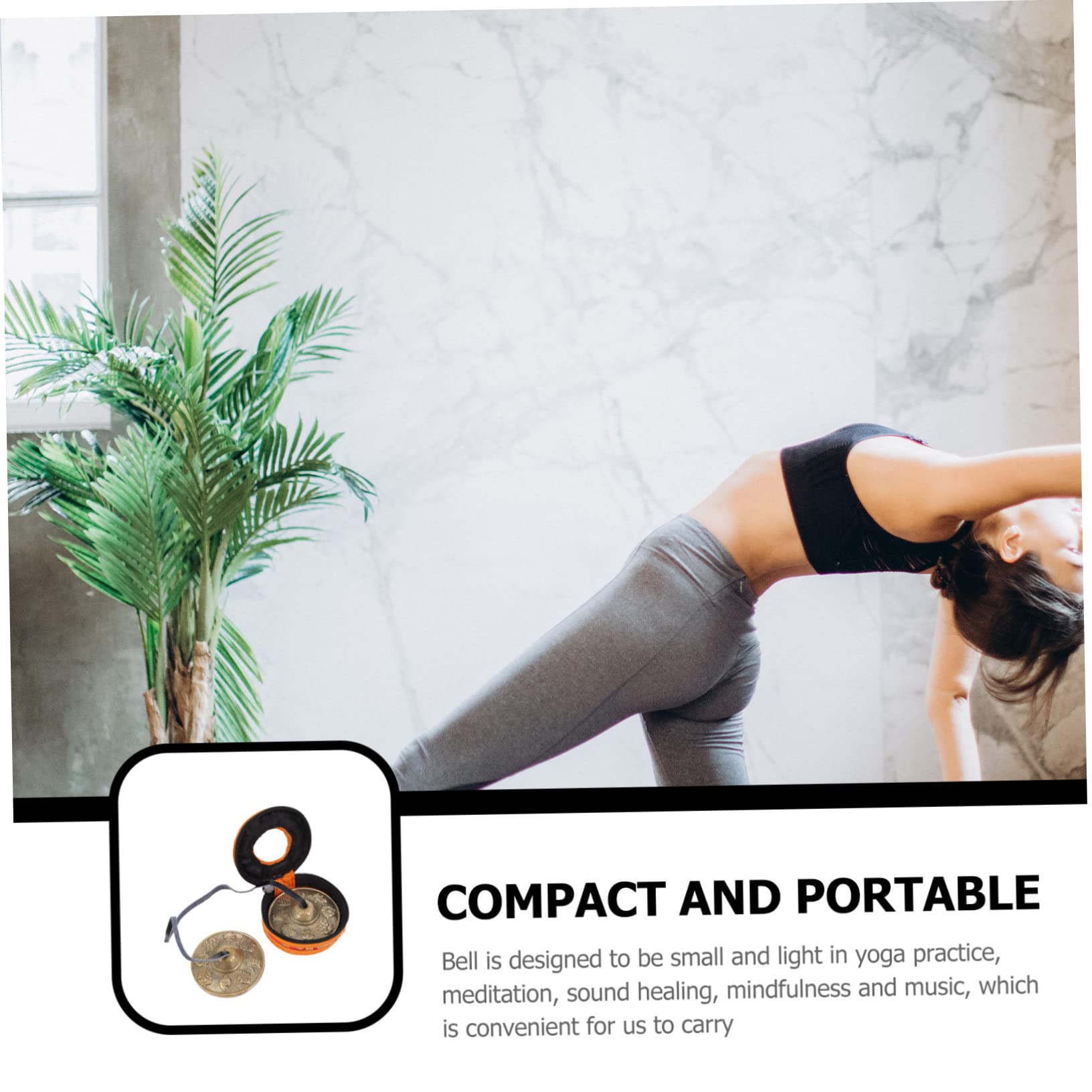ERINGOGO 1Pc Handmade Brass Cymbal Bell for Meditation with Storage Bag Durable Chime for Yoga Practice and Religious Ceremony High Pitched Tone for Mindfulness and Relaxation